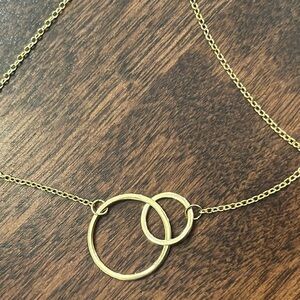 18kt gold over sterling silver double circle necklace
